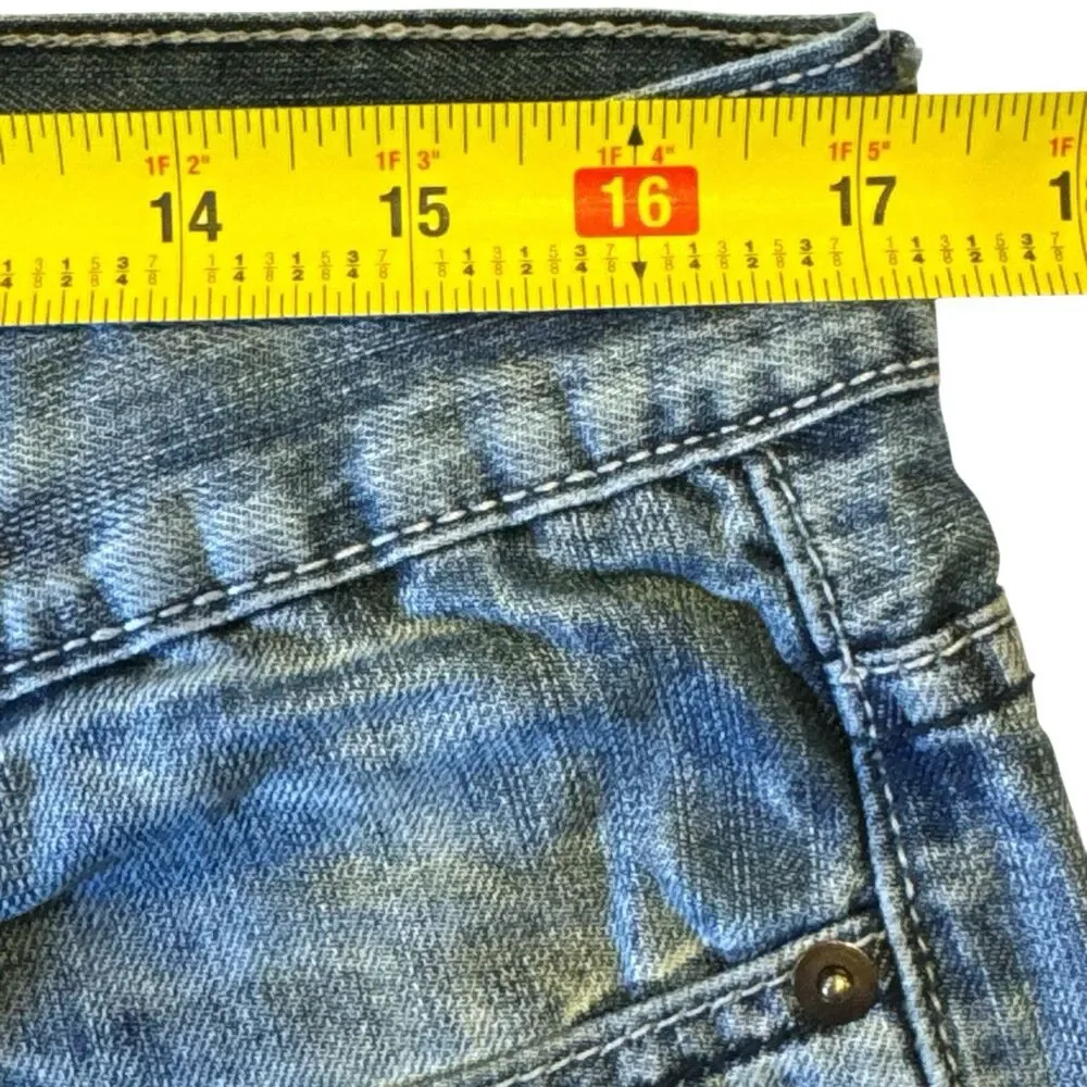 Urban Pipeline Slim Straight Mens Jeans 34x32 Distressed Y2K Style Vintage Denim